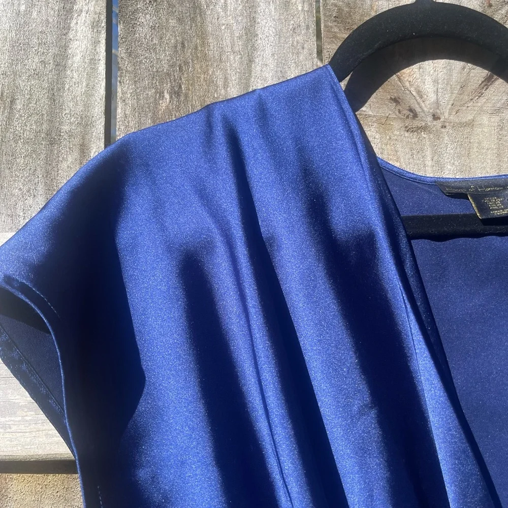 House of Harlow 1960 Blue Satin Top - Picture 2 of 10